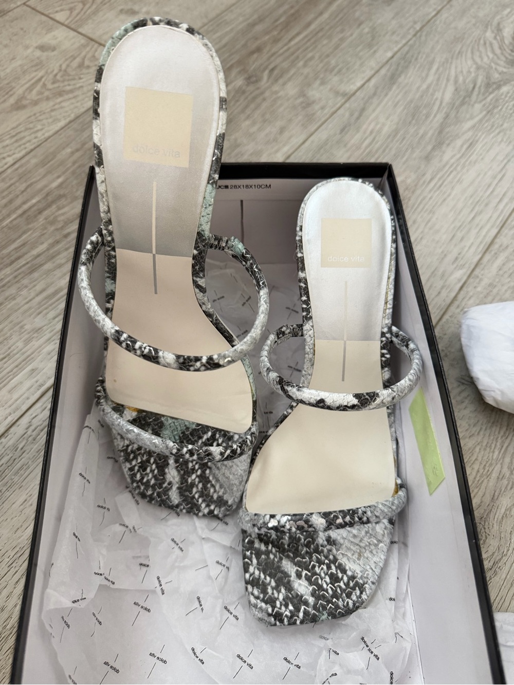 Dolce Vita Women's Snake-Print Strappy Sandal Heels